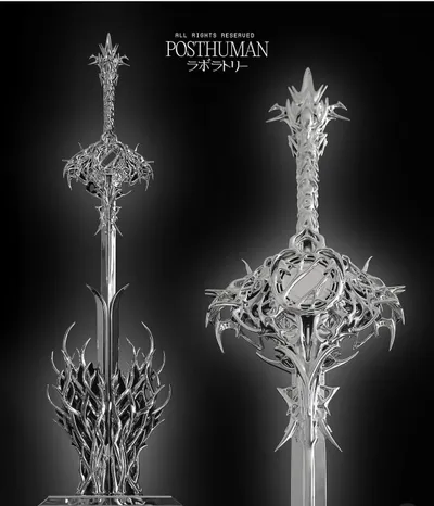 Two 3D-printed silver sceptres from the bespoke atelier